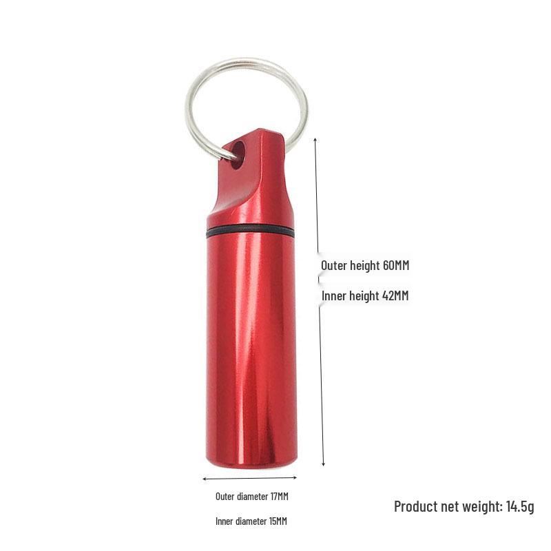 Ohrstöpsel-Dose aus Aluminiumlegierung mit Schlüsselanhänger & Mini-Zahnstocherhalter aus Metall