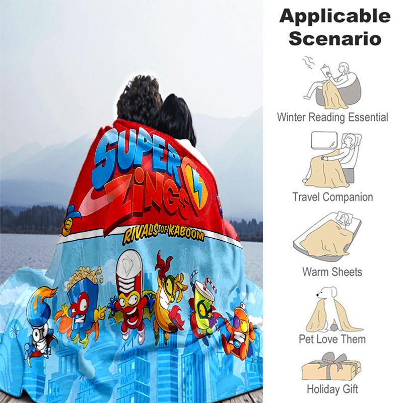1pc Blanket Superthings2 Print Design, Lightweight Blanket for Sofa, Bed- Soft &Warm, Gift for All Seasons like Christmas, Halloween