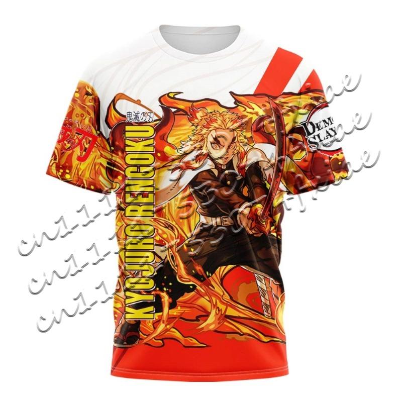 Men's/Women's New Tanjiro Kamado T-Shirt Short Sleeve Demon Slayer Water Breathing Print Anime Fan Fashion Casual Streetwear