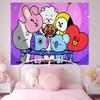 BBt21 Group cartoon anime Anime Tapestry Hippie Flower Wall Carpets Dorm Decor Wall Hanging Home Decor