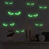 8 Pairs Glow In The Dark Halloween Eyes Window Clings Removable Luminous Fluorescent Window Sticker Halloween Wall Decal