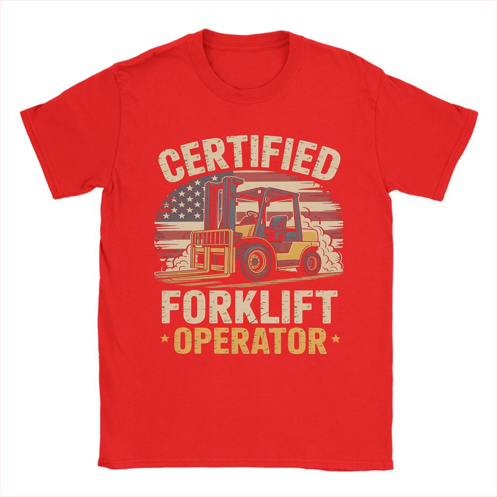 Unisex Women Graphic Printing Forklift Certified Funny Forklift Driver Operator T Shirt Tee 100 Cotton Tshirts Clothing
