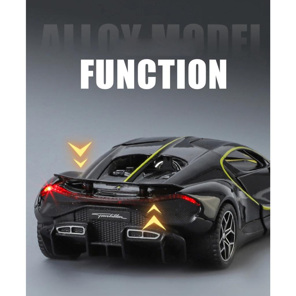1/32 Scale Bugatti Tourbillon V16 Supercar Alloy Metal Diecast Model Car Home Decoration Trendy Toy Collection Hobbies High Simulation Present