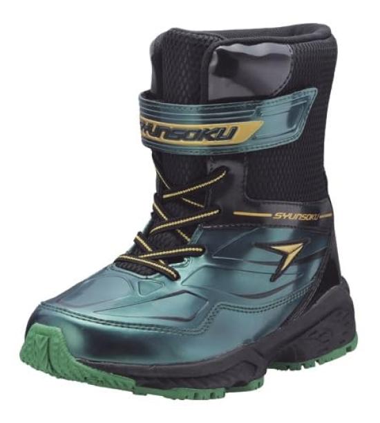 Shunsoku Water Cold SJW Green Snowshoes, Down, Kids, Boys, Children's Shoes, Repellent, Protection, 19-25cm, 3E, 1040,