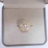 SHDIYAYUN  18k Gold Plated Camellia Elegant Natural Freshwater Pearl Ring Jewelry Women