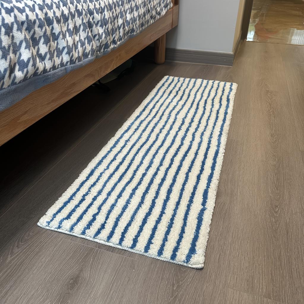 Kitchen and Bathroom Floor Mat, Non-Slip Mat, Ultra-Fine Floor Mat, Soft Absorbent Bathroom Mat, Long Kitchen Mat, Bedside Mat,Striped Door Mat