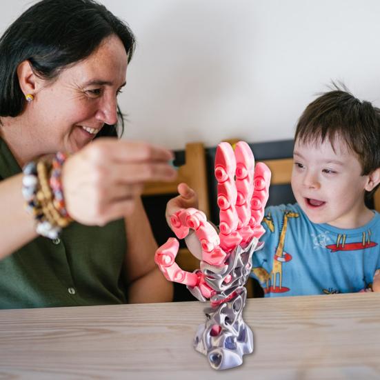 

3D-надрукований маніпулятор, механічна рука з рухомими пальцями, шарнірна роботизована рука для шанувальників роботів та кіберпанку Right Hand помаранчевий