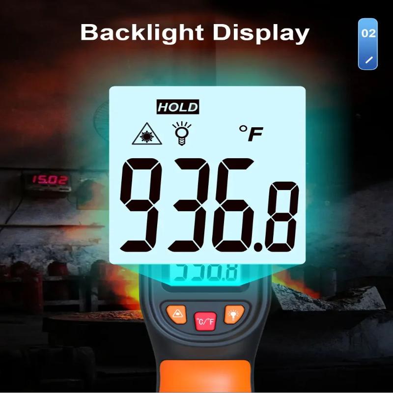 Infrared Thermometer With Laser Positioning Over Temp Alarm For Industrial Cooking Auto Temp Test