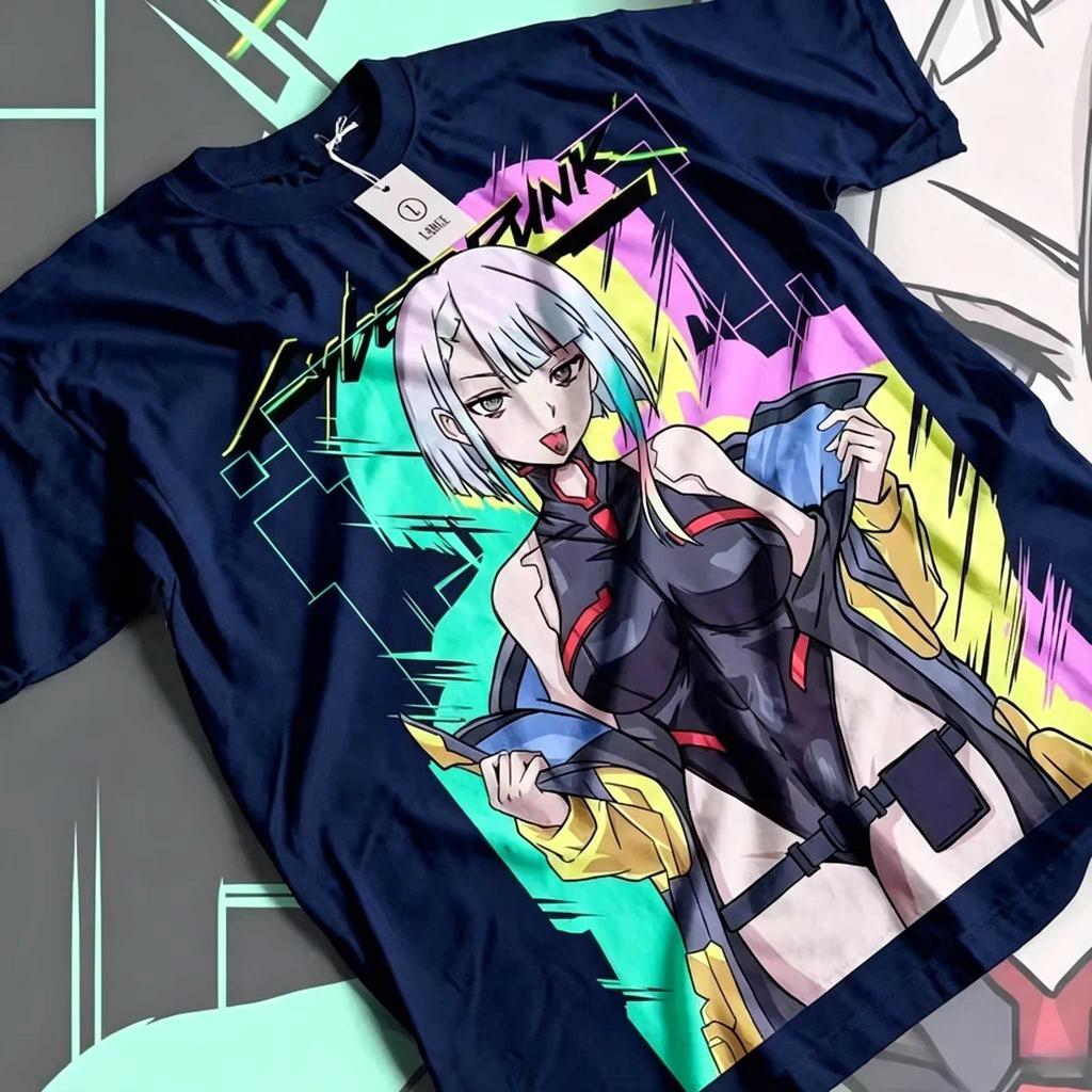 2026 Summer Cyberpunk Edgerunners Lucy Double Sided Anime Print Unisex Loose Y2K Streetwear Pure T-shirt