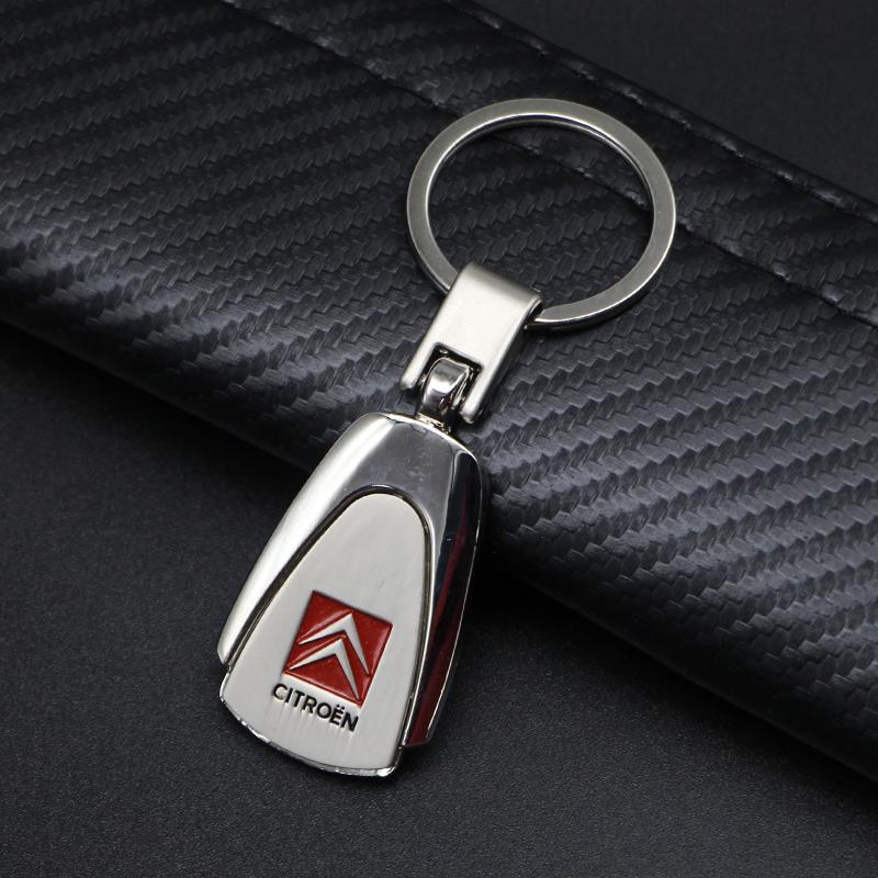 Metal+Leather Car Styling Keychain Key Rings For Citroen C1 C2 C3 C4 C5 C6 C8 C-Crosser C3 Picasso C4 Picasso DS3 Berlingo XSARA