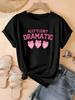 Plus Size Women's Summer Short Sleeve Strawberry Bowknot Pattern and Alphabe Print T Shirt Graphic Tees Women Tops