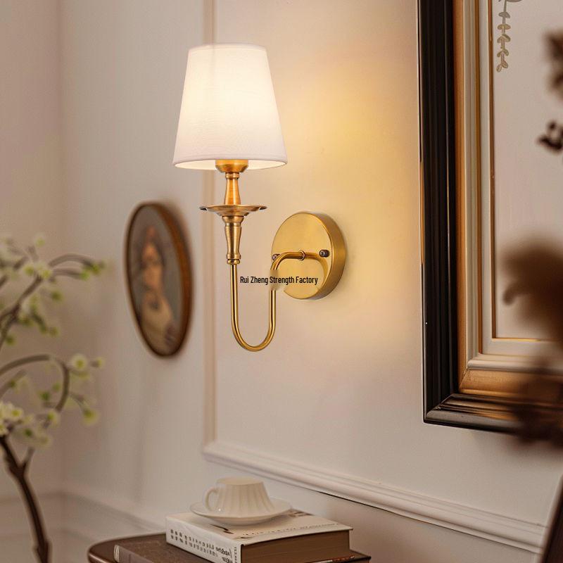 Antique Bronze Wall Light: European-Style Single Head for Bedroom, Living Room, Corridor.