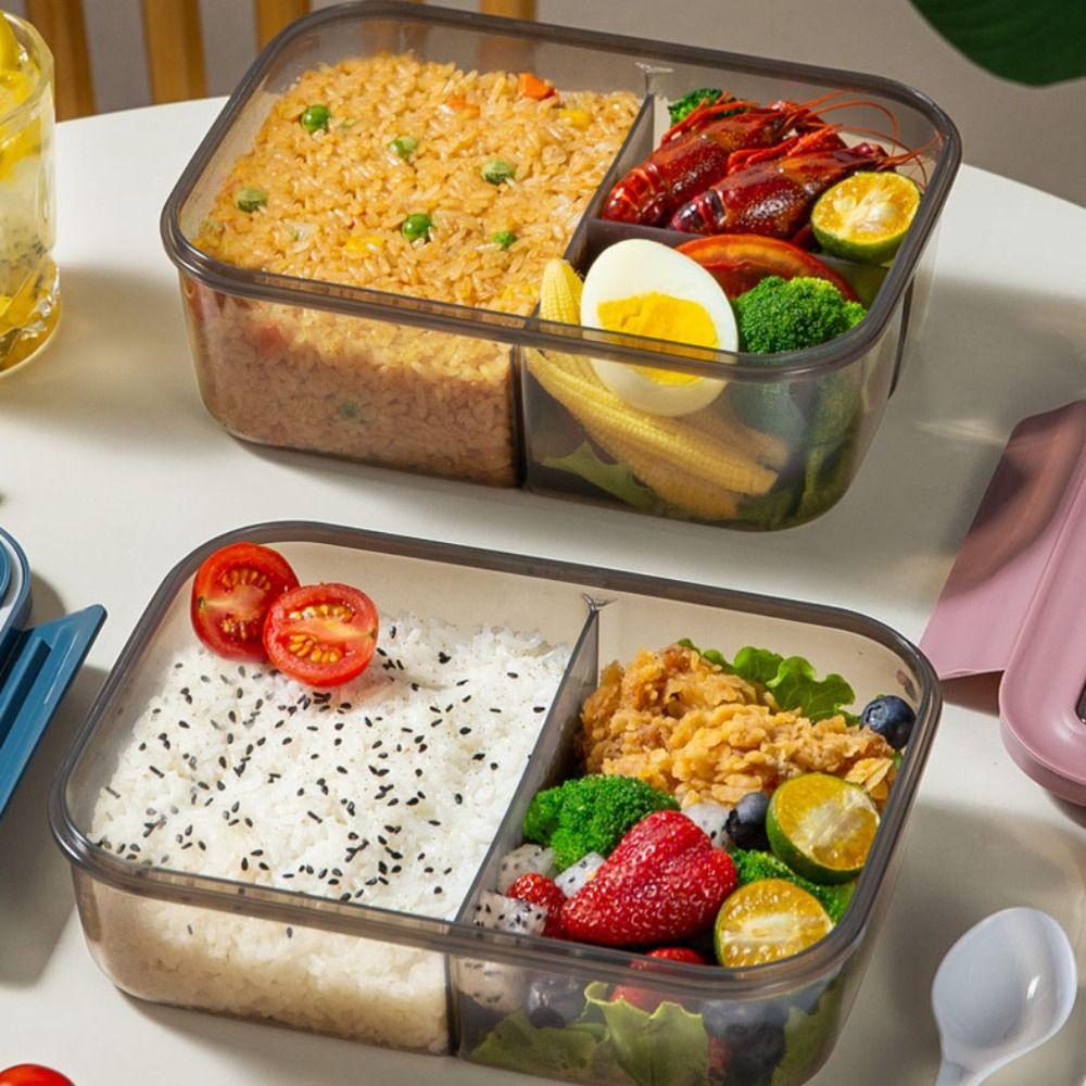Microwave Heating Lunch Container with Spoon and Fork Food Container Nordic Style Lunch Box  Worker
