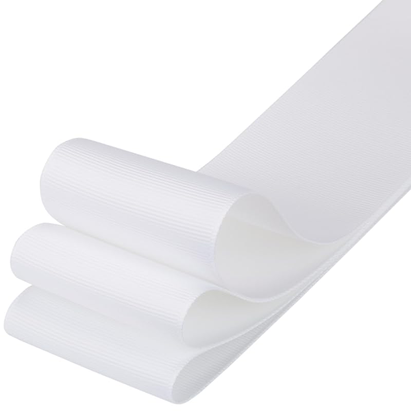 [Tekdeere]Width 50mm Solid White Grosgrain Ribbon, Perfect for Gift Wrapping, Sewing, Hair Accessories, Wedding Decorations - 22 Meters/roll