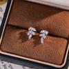 S925 Sterling Silver Needle Anti-allergy Earrings Korean Style Fresh Leaf Ear Ornaments Natural Topaz Crystal Stud Earrings