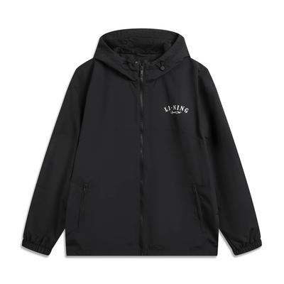 Reißverschluss mit Buchstaben Kapuzenpullover Bequem Atmungsaktiv Vielseitig Locker Windjacke Herren Oberbekleidung Schwarz AFDUA79-2