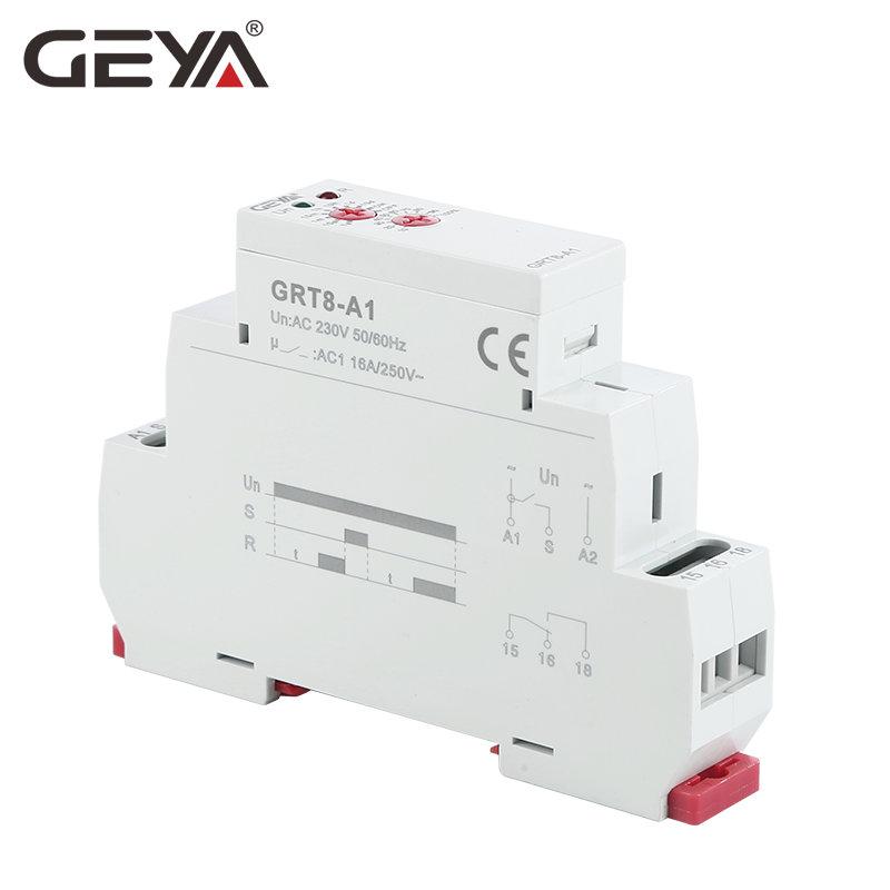 GEYA GRT8-A/B Delay on or Delay off Timer Relay Electronic Type 16A AC230V or AC/DC12-240V with CE CB ROHS3