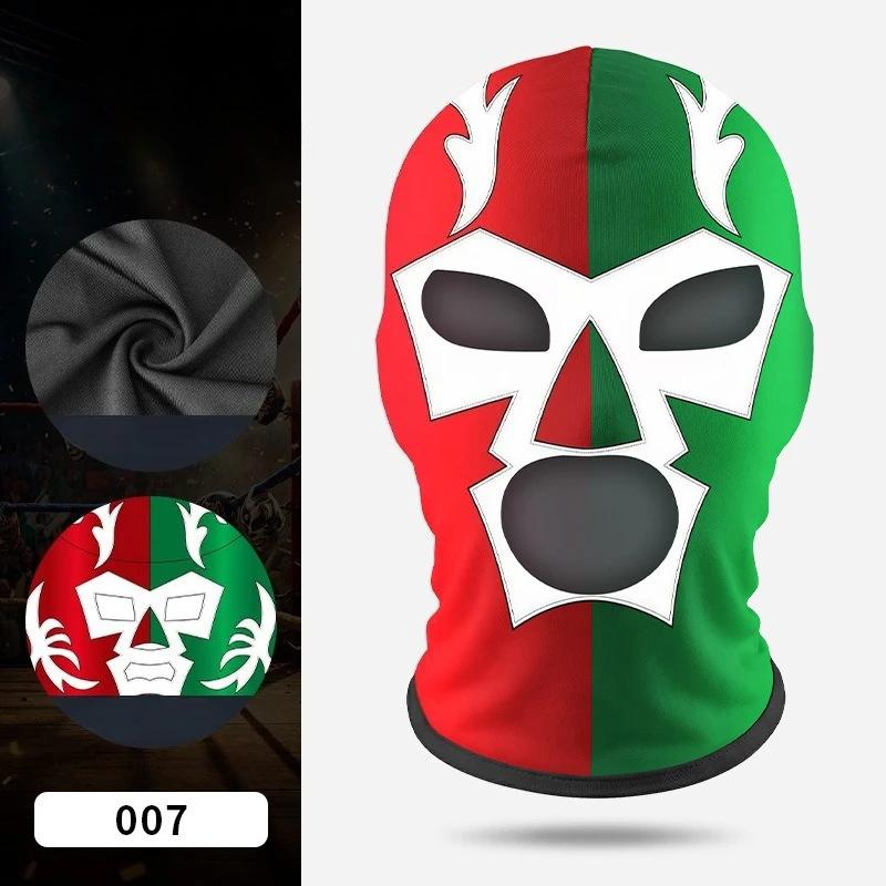 Maschera da Wrestling Maschera da Pugilato Maschera Facciale Elastica in Seta di Latte Tessuto Lycra Maschera per Feste in Costume Maschera Stampata per Feste di Halloween