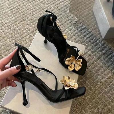 NEW Ladies Summer Sandals Soild Women's Flower Stylish Casual Shoes Dress Super-high Heel Anti Slip Elegant Shoes