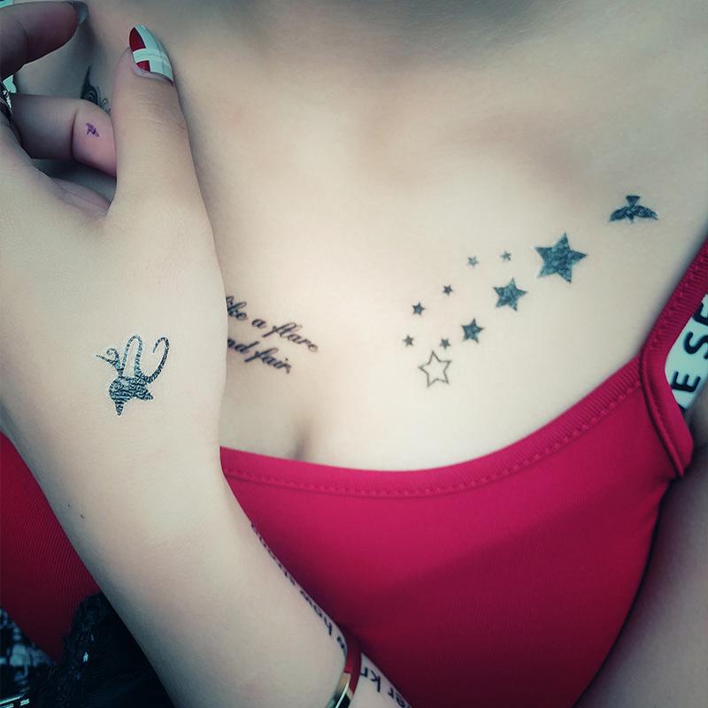 Campus Students Male And Female Tattoo Stickers Waterproof Tattoo Stickers Cartoon Butterfly Text Tattoos