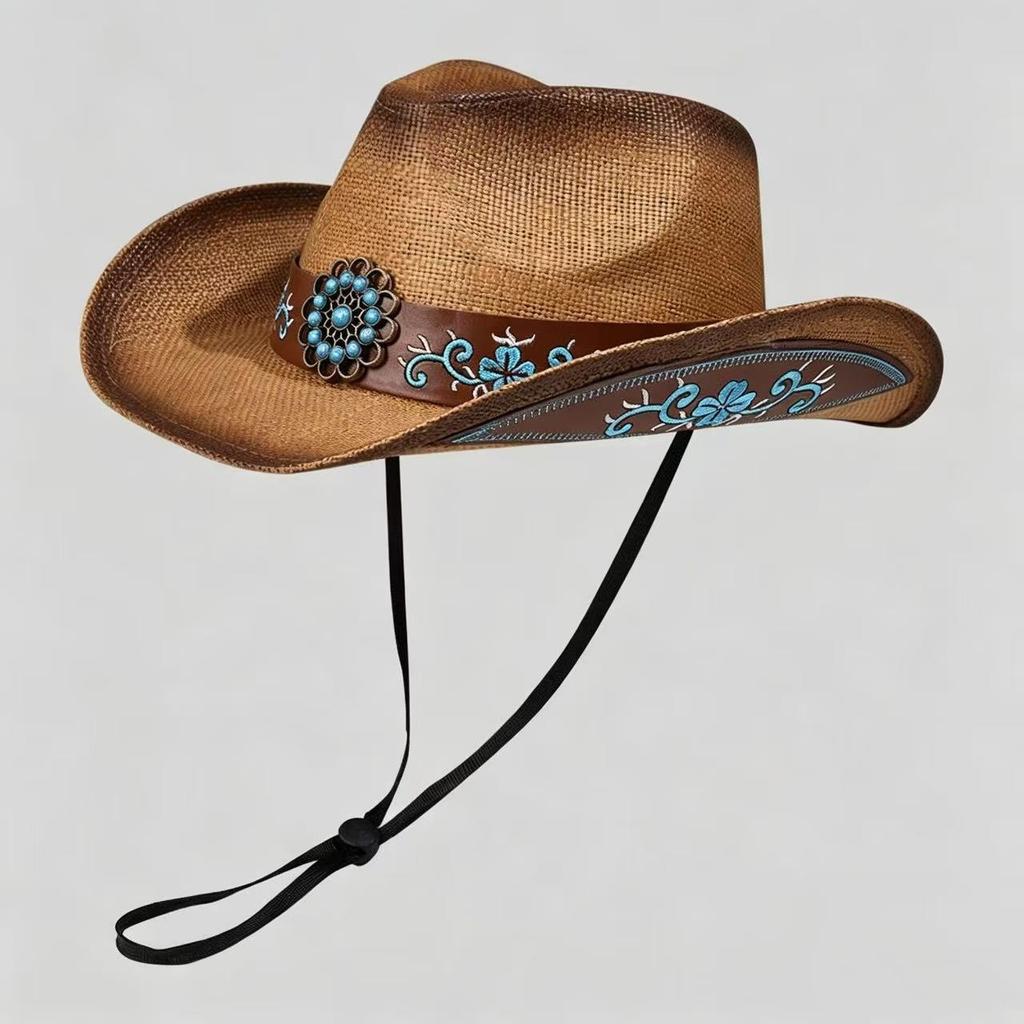 New Western Cowboy Jazz Hat Men's Outdoor UV Protection Big Eaves Sunshade Sun Protection Farm Knight Hat