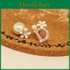 Women's Fashion Alloy Earrings With Gleaming Crystals And Artificial Pearls