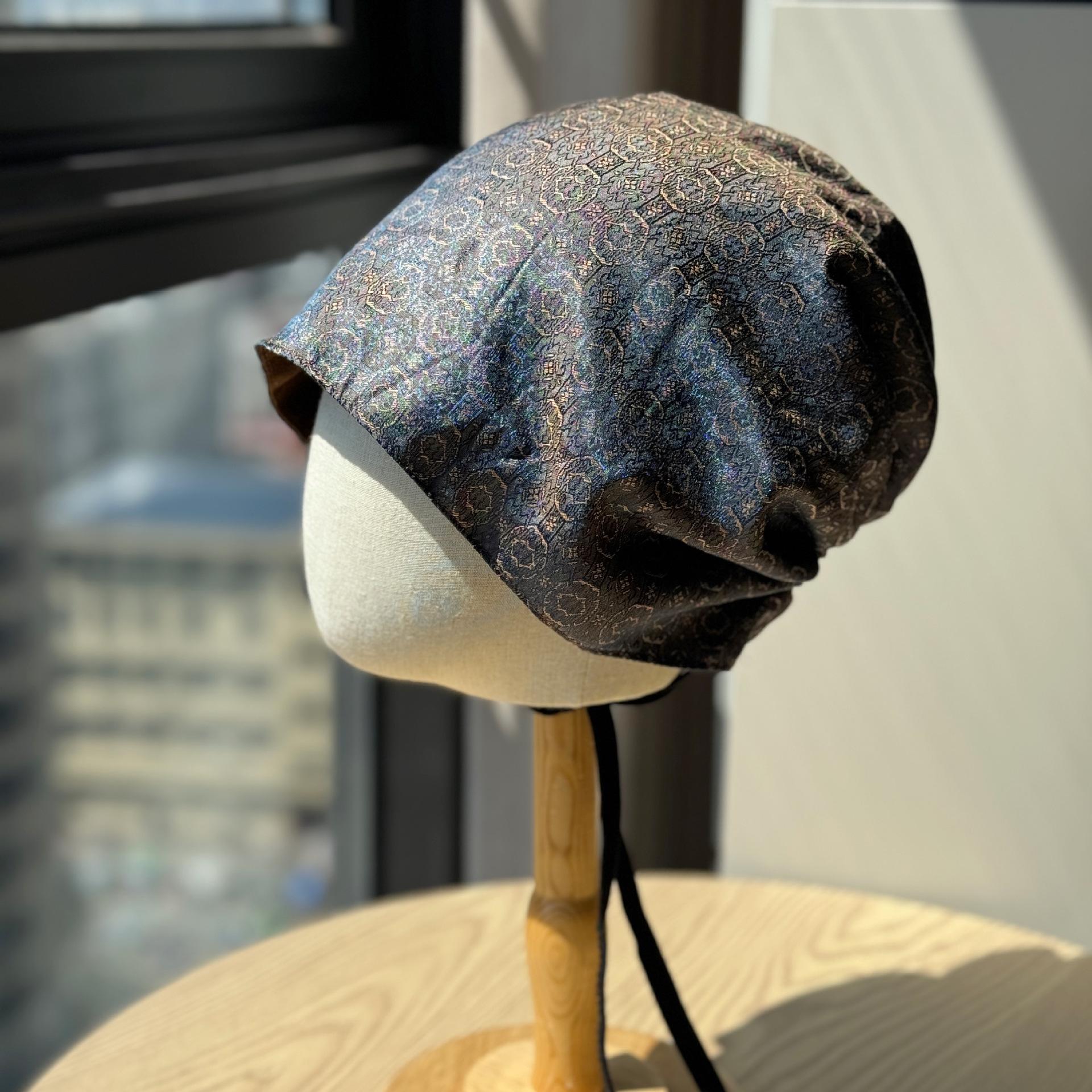 

New Double sided Retro Heap Hat for Women in Autumn and Winter Tie Dyed Lazy Big Head Circumference Hat with Small Face one size