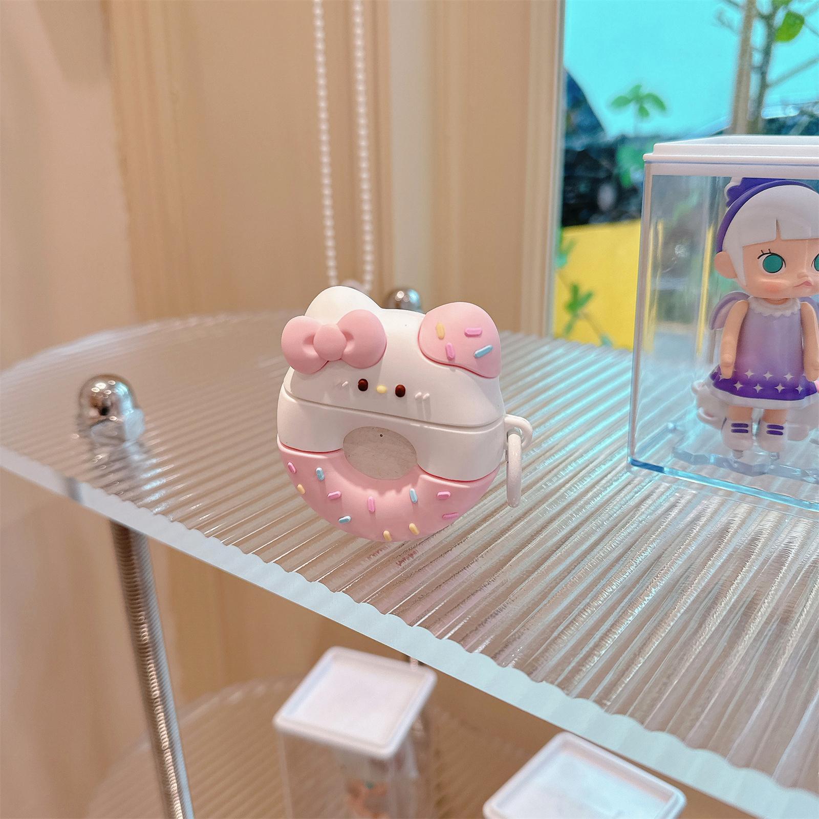 

For AirPods Pro 2/Pro Lovely Bowknot Donut Earphone Case PVC Protective Cover