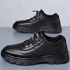 Fashion Casual Shoes Men's 2025 Spring New Single Shoes Leather Wool Velvet Warm Low-top Men's Leather Shoes