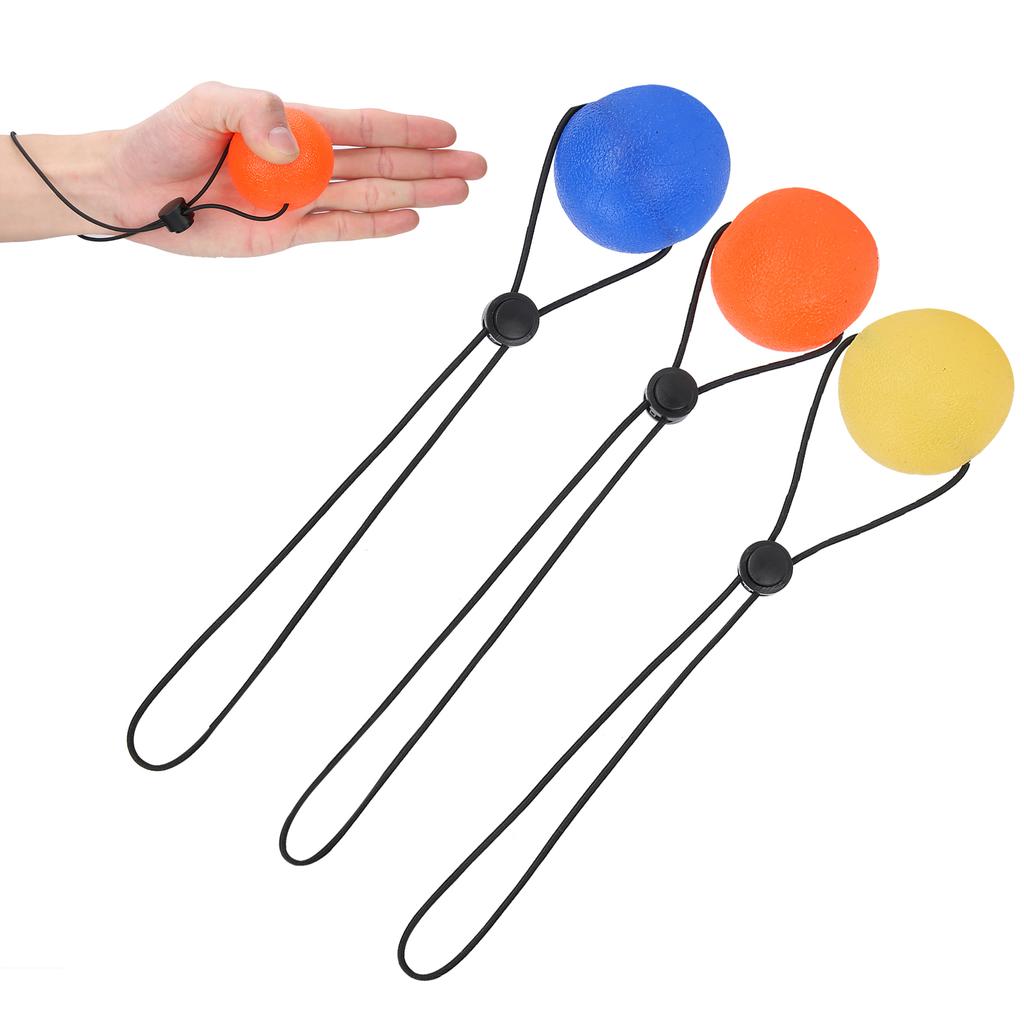 Finger Exercise Ball Fitness Hand Finger Strength Stretch Training Ball for Rehabilitation(Yellow 15 Hardness Orange 20