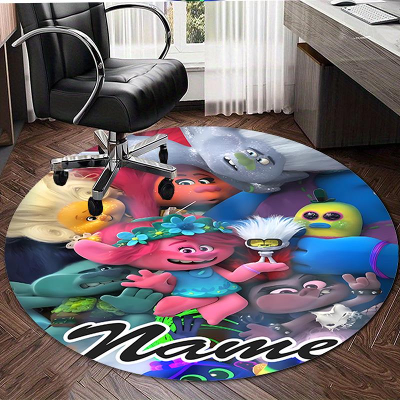 Personalized T-Trolls Round Chair Office Rug - Perfect for Mat, Office Chair & More - Ideal Gift for Birthdays and Holidays