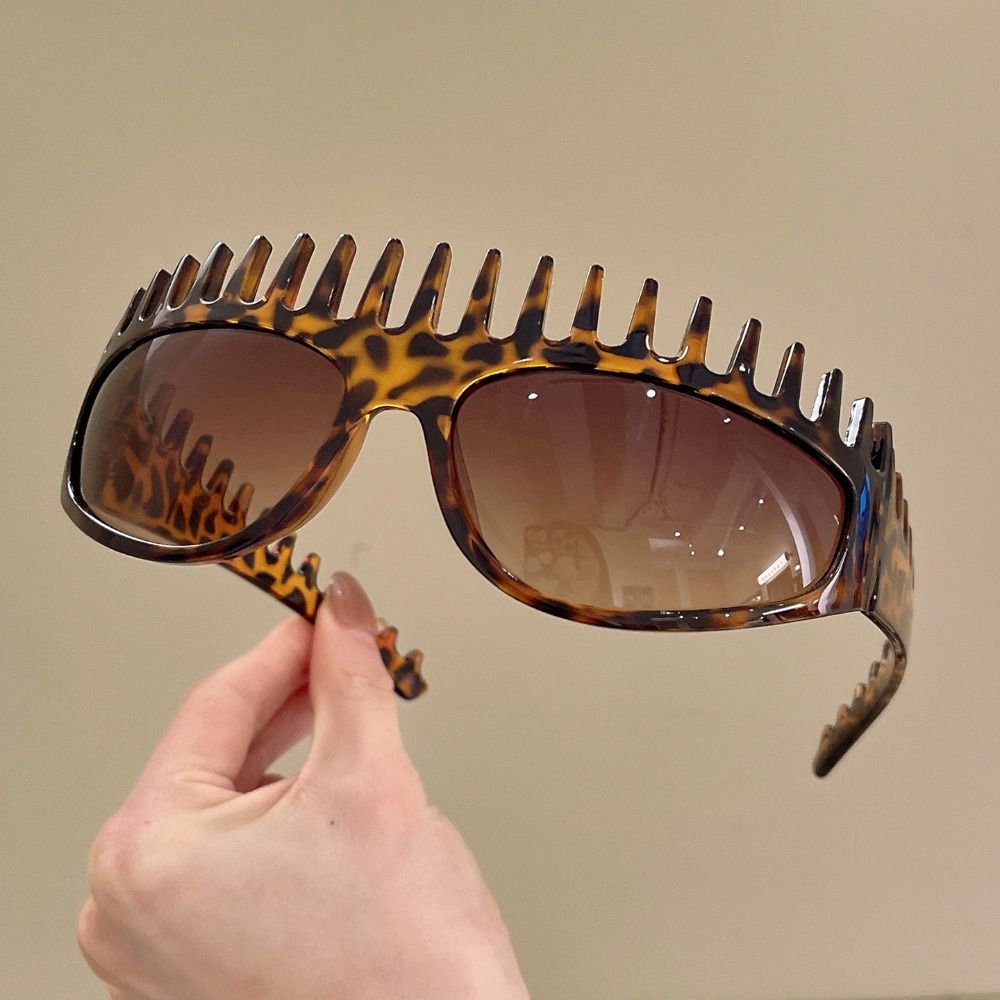 Leopard Print Sunglasses Headband Comb Shaped Women Hair Hoop Personalized Summer Sunglasses Women