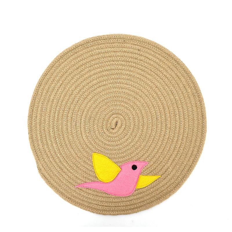 Most Popular Hemp Rope Cat Round Scratcher Mat Sisal Cat Scratching Pad Cat Scratcher (as the picture,Diameter 38cm)