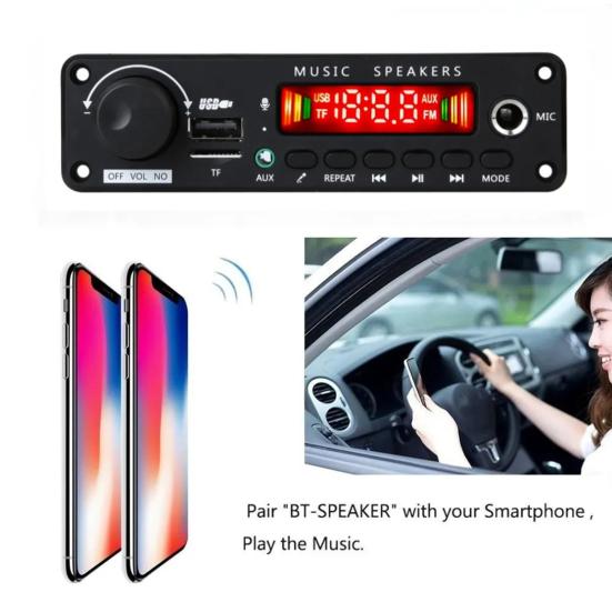 

Bluetooth-совместимый усилитель, плата аудиодекодера MP3 с дистанционным управлением, громкая связь, автомобильный аудиомодуль, FM-радио, плата