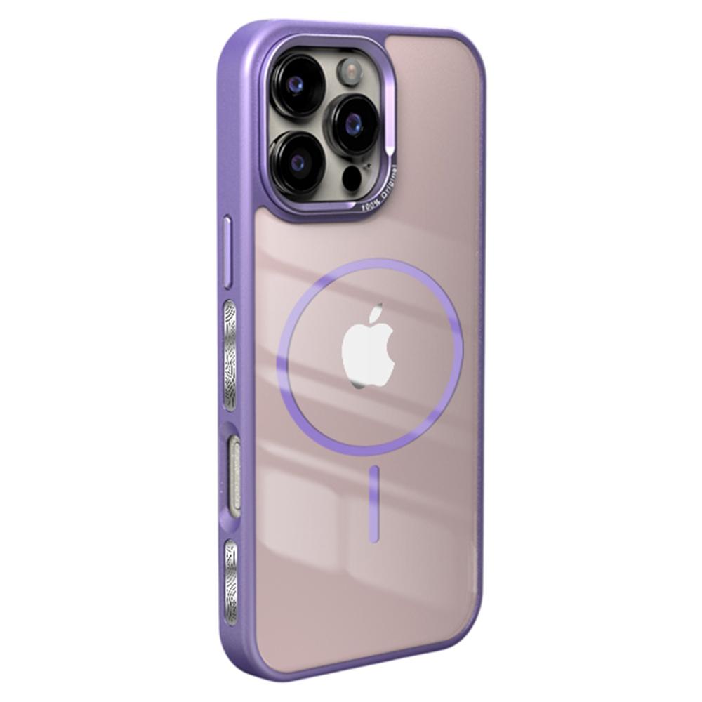 For iPhone 16 Pro Max Case Compatible with MagSafe Metal Lens Frame TPU+Acrylic Phone Back Cover