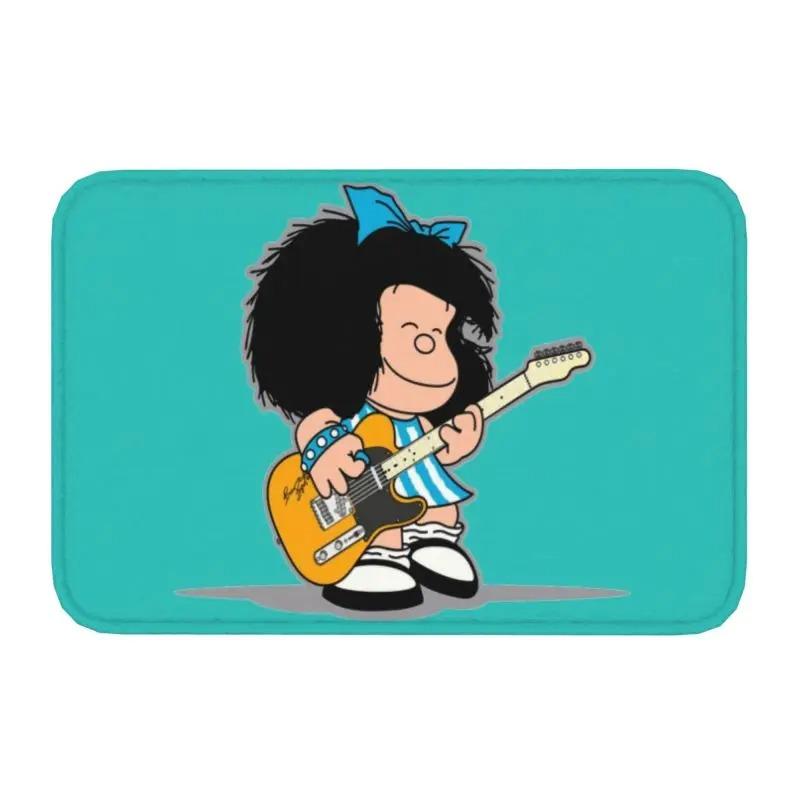 Cartoon Hübsches Mädchen Fußmatte Retro Mafalda Manga Vorderer Boden Eingangsbereich Matte Quino Manga Cartoon Badezimmer Teppich Küchenmatte
