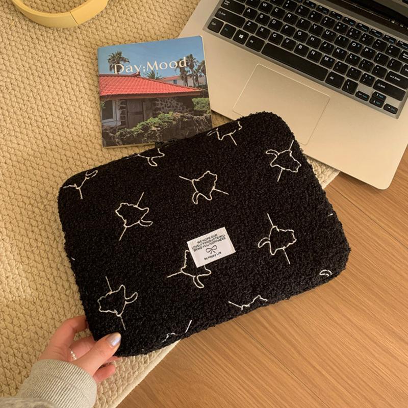 

Plush Laptop Sleeve Case 13/14 Inch Notebook Bag For MacBook Air Pro Lenovo Hp 11 Inch Tablet Pouch For IPad Portable Bag