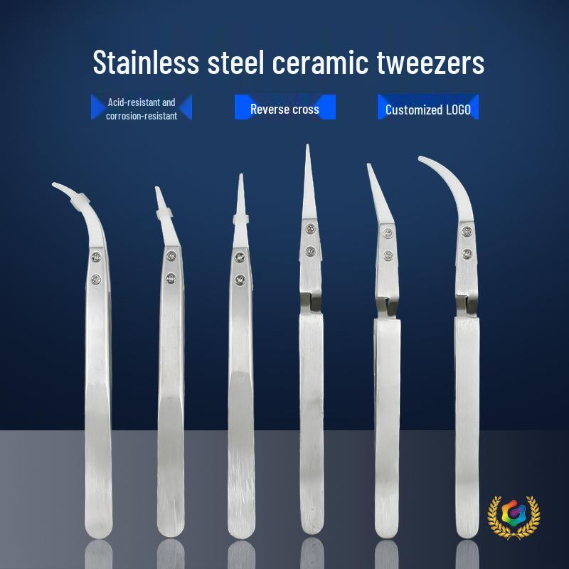 Stainless Steel Anti-Static Ceramic Tweezers - High Temp Resistant & Anti-Corrosion