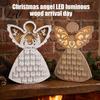 Advent Calendar for Candy Wooden Angel Christmas with 24 Storage Drawers Countdown Holiday to Tabletop Decoration Winter Party Favors LED Lighted