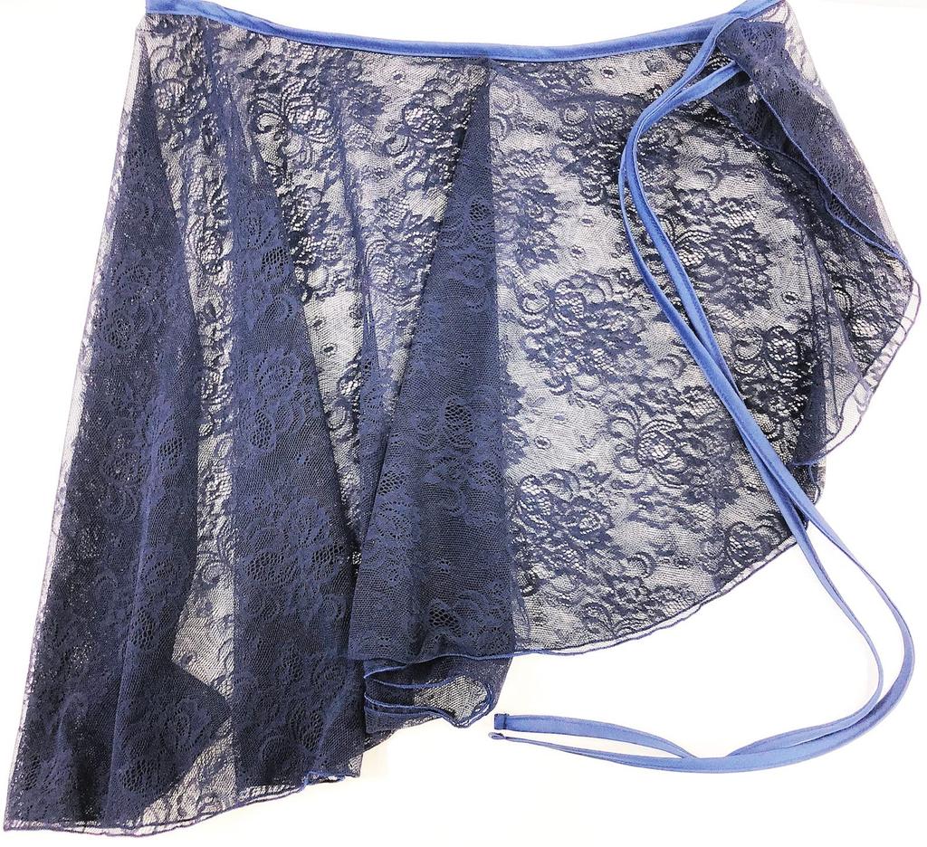 Ballet Sayori Wrap Skirt with Long Elegant One Size Fits Most 3-Color All-Lace Back, 55cm, Sheerness, (M, Black)