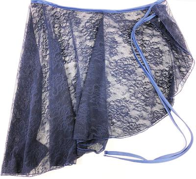 Ballet Sayori Wrap Skirt with Long Elegant One Size Fits Most 3-Color All-Lace Back, 55cm, Sheerness, (M, Black)