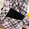 Large Capacity Plaid Backpack Women's Star Printed Student School Bag with Coin Purse