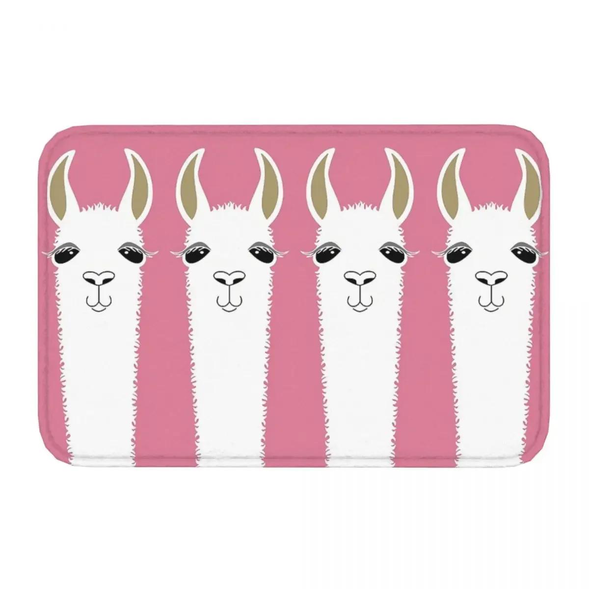 Non-slip Doormat LLAMA PORTRAIT Carpet Bath Kitchen Mat Welcome Indoor Decorative 40cmx60cm