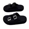 Thick-bottomed one-word cool slippers women's 2025 summer new outer wear fashionable versatile stepping on shit feeling casual beach slippers tide