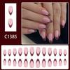 White Polkas Dot French Manicure False Nail Wine Red Almond Shaped Press On Nail 24PCS Durability Design Easy Application