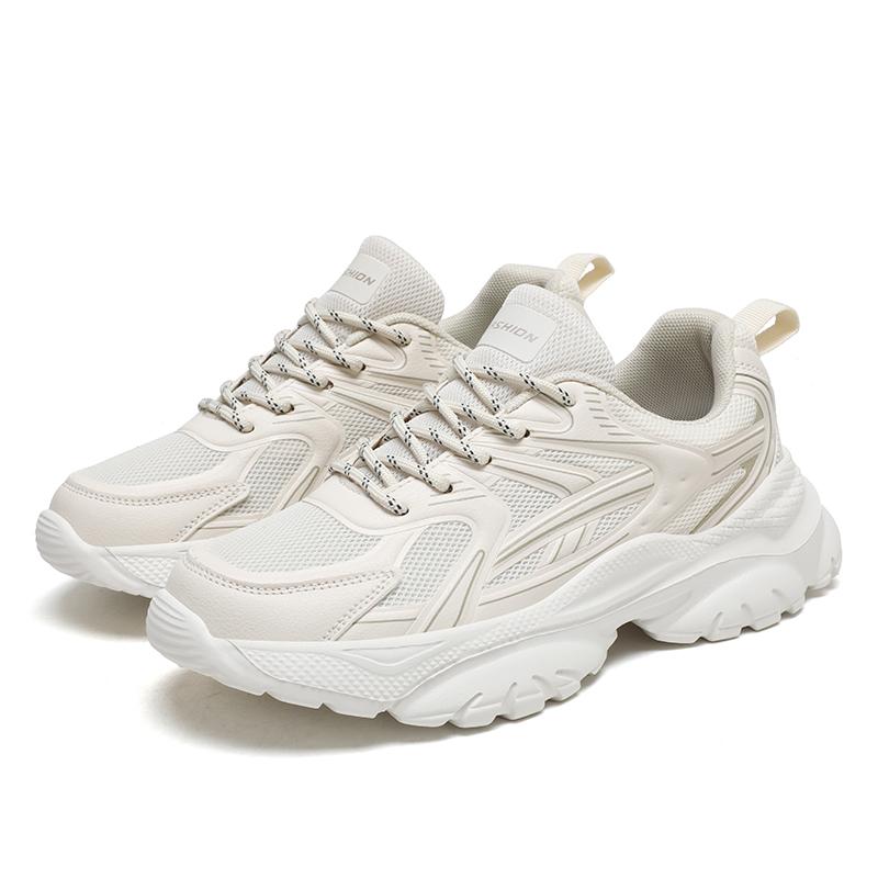 Fashion 2025 New Anti Slip Breathable Mesh Women's Running Shoes, Casual and Fashionable, Multi Functional Women's Dad Shoes Silvery