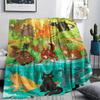 1 Peça Manta de Flanela com Estampa de Guerreiro Gato, Alta qualidade Confortável para Todas as Estações, Decoração de Casa, Calor e Conforto, Perfeita para Presentes de Natal