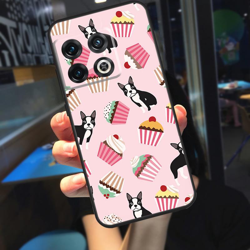 Funny Boston Terrier Dog Funda For OnePlus 13 12 R 11 9 10 Pro 8T 9RT 10T OnePlus Nord 4 CE 2 3 Lite N30 N20 Case