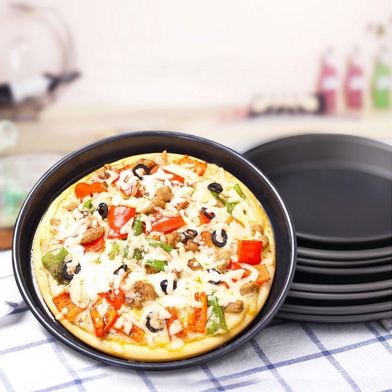 New Round Deep Dish Pizza Pan Non-stick Pie Tray Baking Kitchen Tool