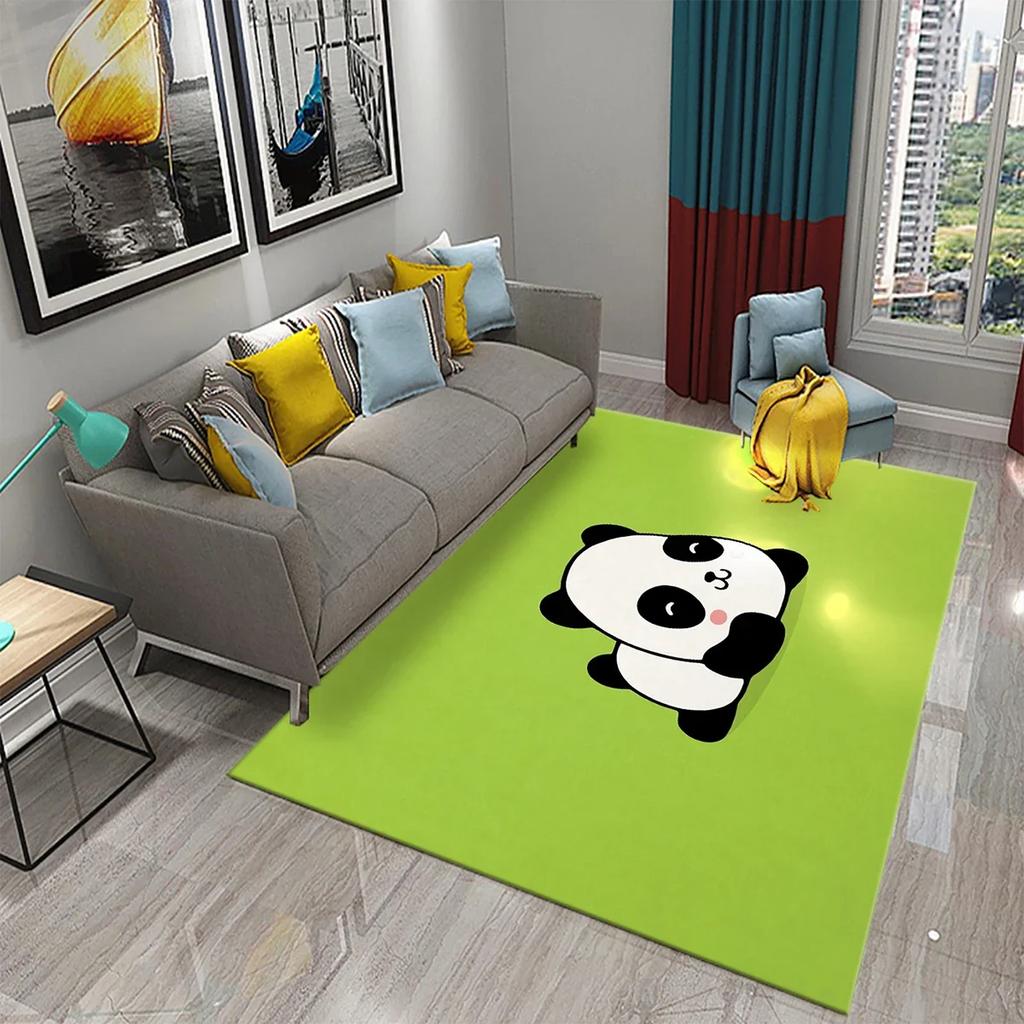 3D Cartoon Cute Panda Carpet Area Rug for Living Room Bedroom Bathroom Kitchen Decor Kid Play Crawl Soft Non-slip Floor Mat Gift